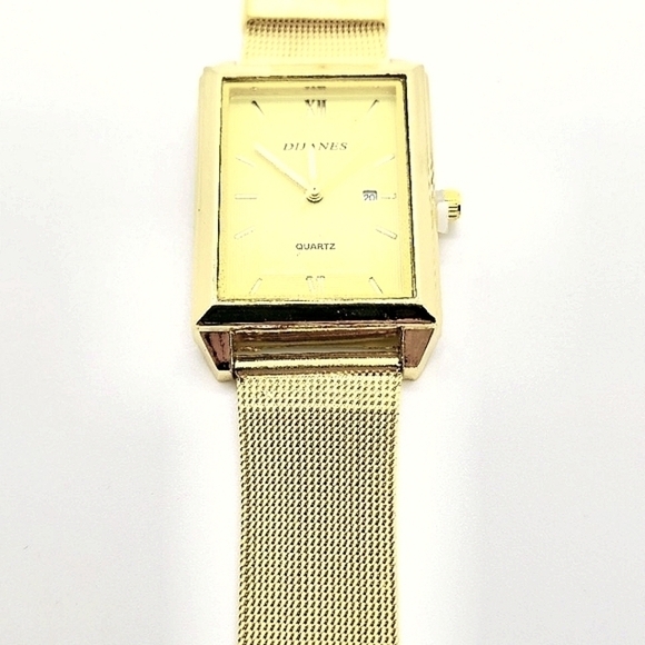 Unisex Dijanes Gold Plated Dial - Mesh Bracelet One Size Fits All - Picture 3 of 6